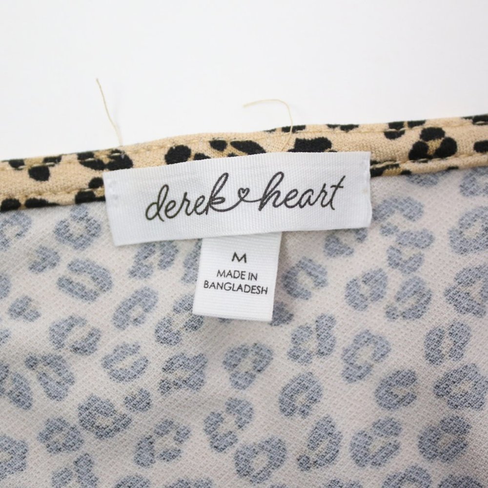 Derek Heart Womens Medium Leopard Wrap Front Cinched Crop Top - Picture 5 of 7